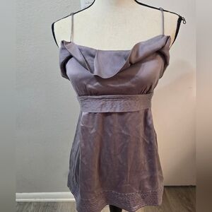Elegant Gray Mauve Spaghetti Strap Top